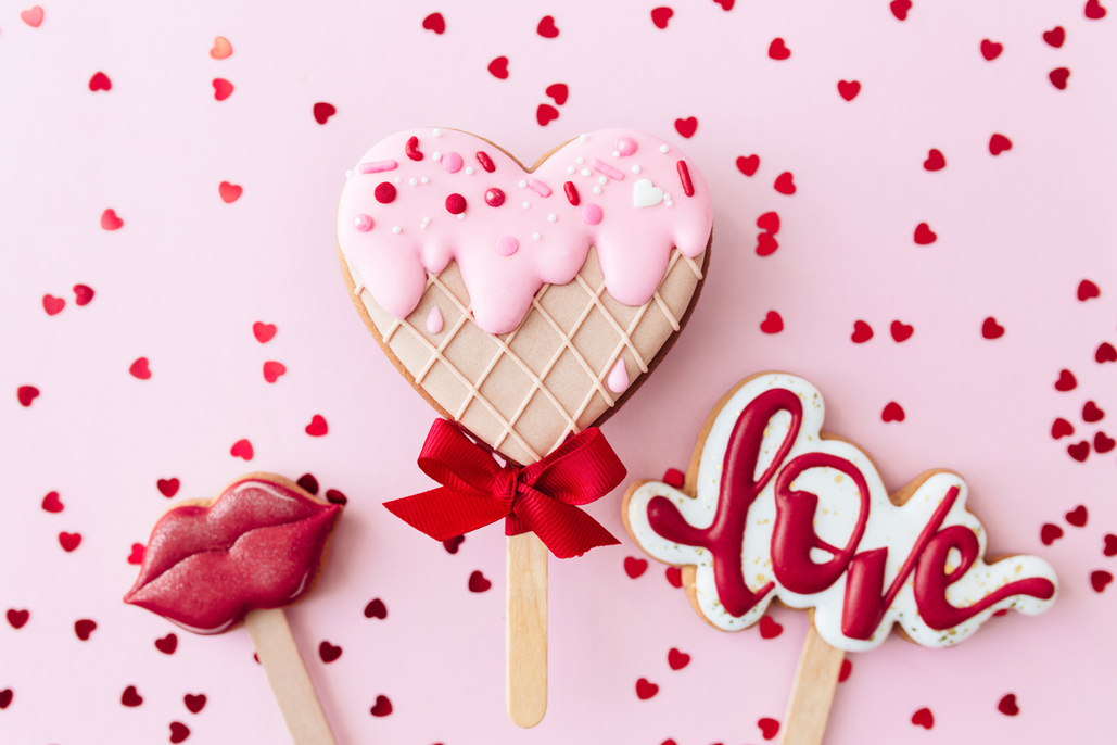Love, Lips, and Heart Ice Cream Gingerbread Cookies